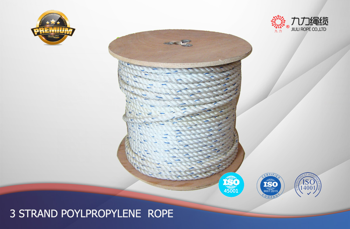 三股丙纶 白色+蓝线 8