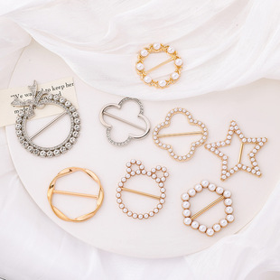 New Japanese-Style Metal Corner Buckle Knotted Ring-Shaped Shirt T-Shirt Trench Coat Hem Fixing Buckle Versatile and Stylish