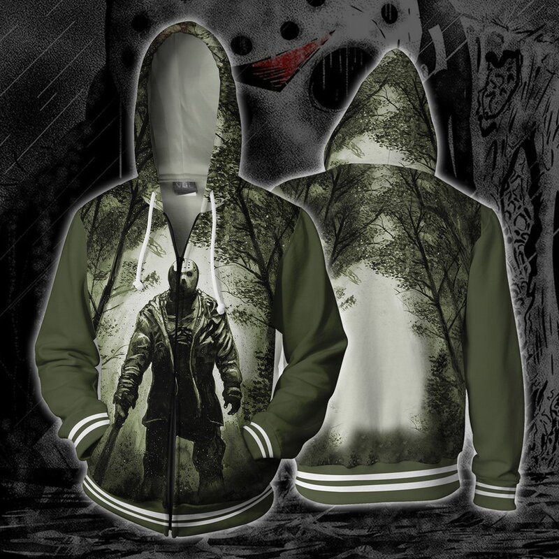 Classic Movie Friday the 13Th 3D Sweatshirt Halloween Horror Series 3D Digital Print Hoodie Long Sleeve