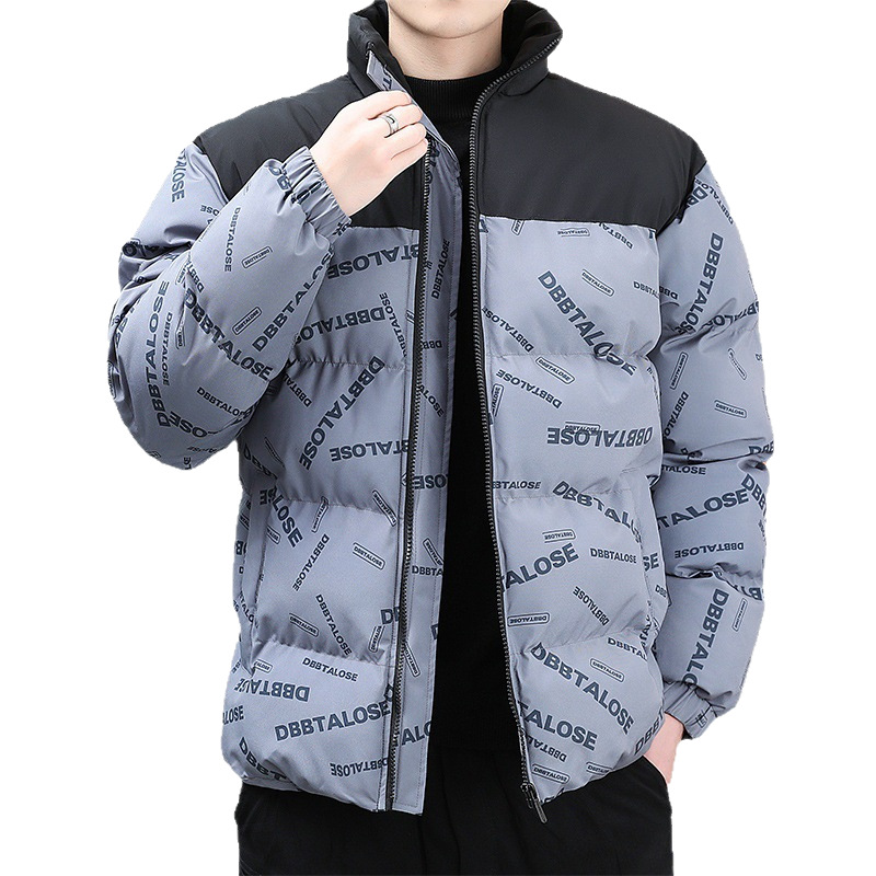 Men's Winter Down Jacket Patchwork Cotton Coat For Men_voghion.com