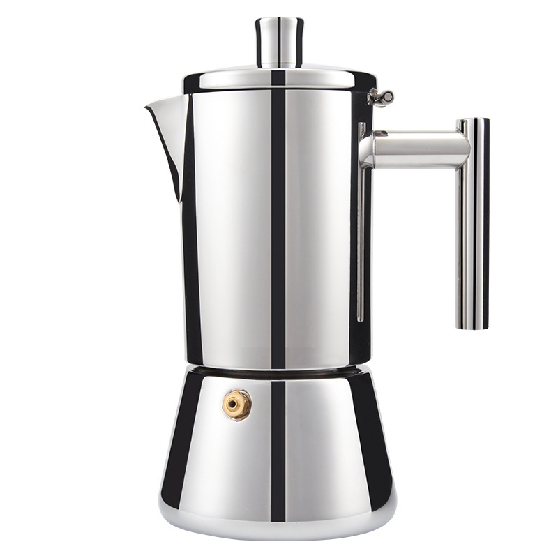Alta calidad italiana de acero inoxidable moto cafetera doméstica 304 cafetera calentador electromagnético espresso máquina de café