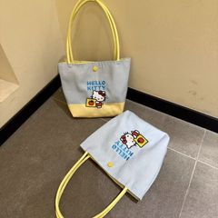2025年新作、超キュート、超万能、高価値のクリームキティハンドバッグ、女性用大容量ショッピングバッグ