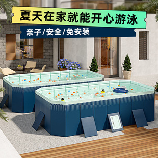 Cross-Border Swimming Pool Thickened Wear-Resistant Inflatable Swimming Pool Outdoor Inflatable-Free Foldable Paddling Pool Children's Home Pool