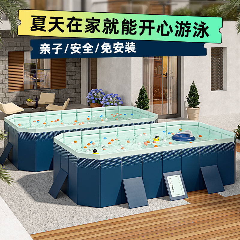 Cross-Border Swimming Pool, Thickened and Wear-Resistant Inflatable Swimming Pool, Outdoor Foldable Paddling Pool, Children's Home Pool, Beach