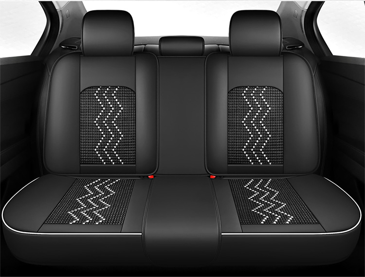 Ice Silk Car Seat Cushion, Light Luxury Full-Cover Nappa Leather Car Seat Cushion, New Model for All Seasons, Five-Seater Universal Car Cushion Cover Wholesale