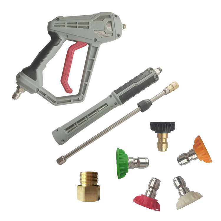 跨境批发高压清洗机5000psi三段式多功能可调节防缠绕洗车机水枪