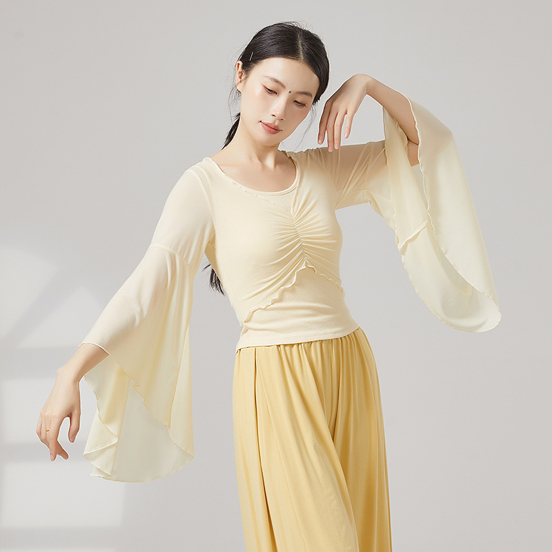 Modern Dance Dress Fake Two-piece Rhyme Mesh Stitching Top Women's Dance Practice Dress Chinese Classical Dance