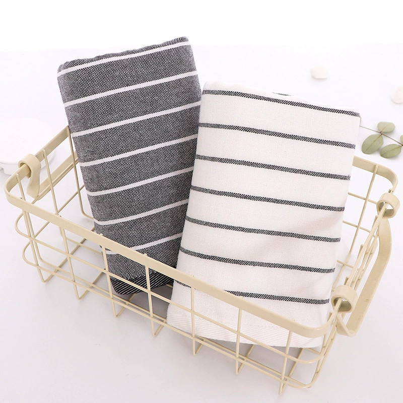 Непечатное Марлевое полотенце в японском стиле, хорошее Полосатое мягкое дышащее полотенце для лица для взрослых, гостиничное полотенце для лица, Подарочное полотенце