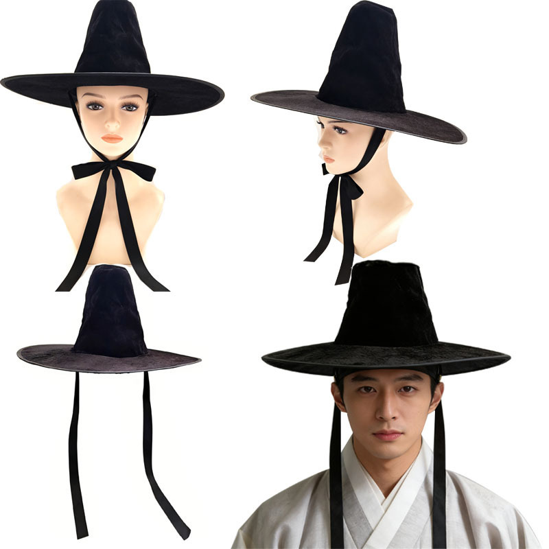 Sombreros oficiales tradicionales coreanos de la era coreana, sombreros de gatos, sombreros de vestimenta coreana, sombreros de Halloween, ropa antigua, accesorios de fotografía.