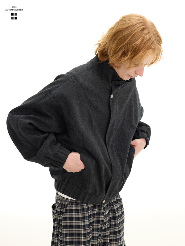 UNF 高智感Cleanfit结构分割BOXY廓形宽松立领夹克外套秋冬男女|undefined