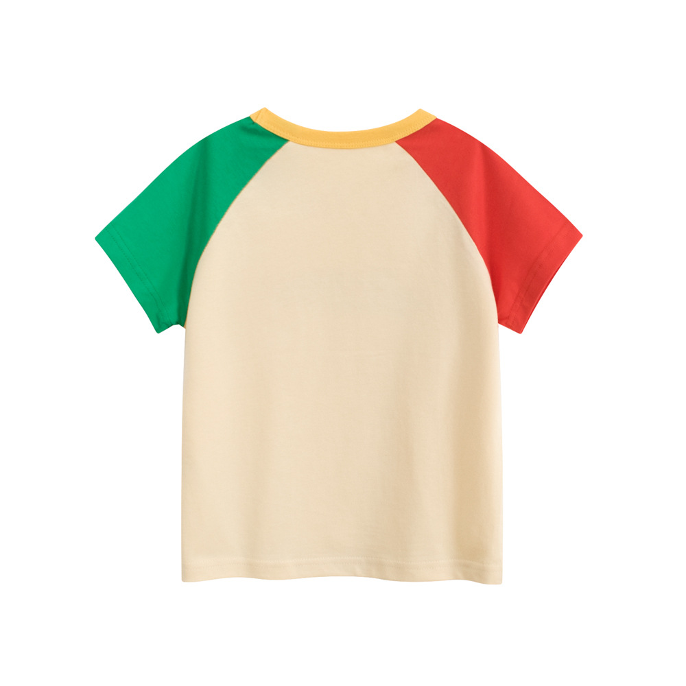 Marca de moda ropa para niños verano camiseta de manga corta para niños 2025 nuevos tops estampados para niños pequeños y medianos ropa para bebés al por mayor