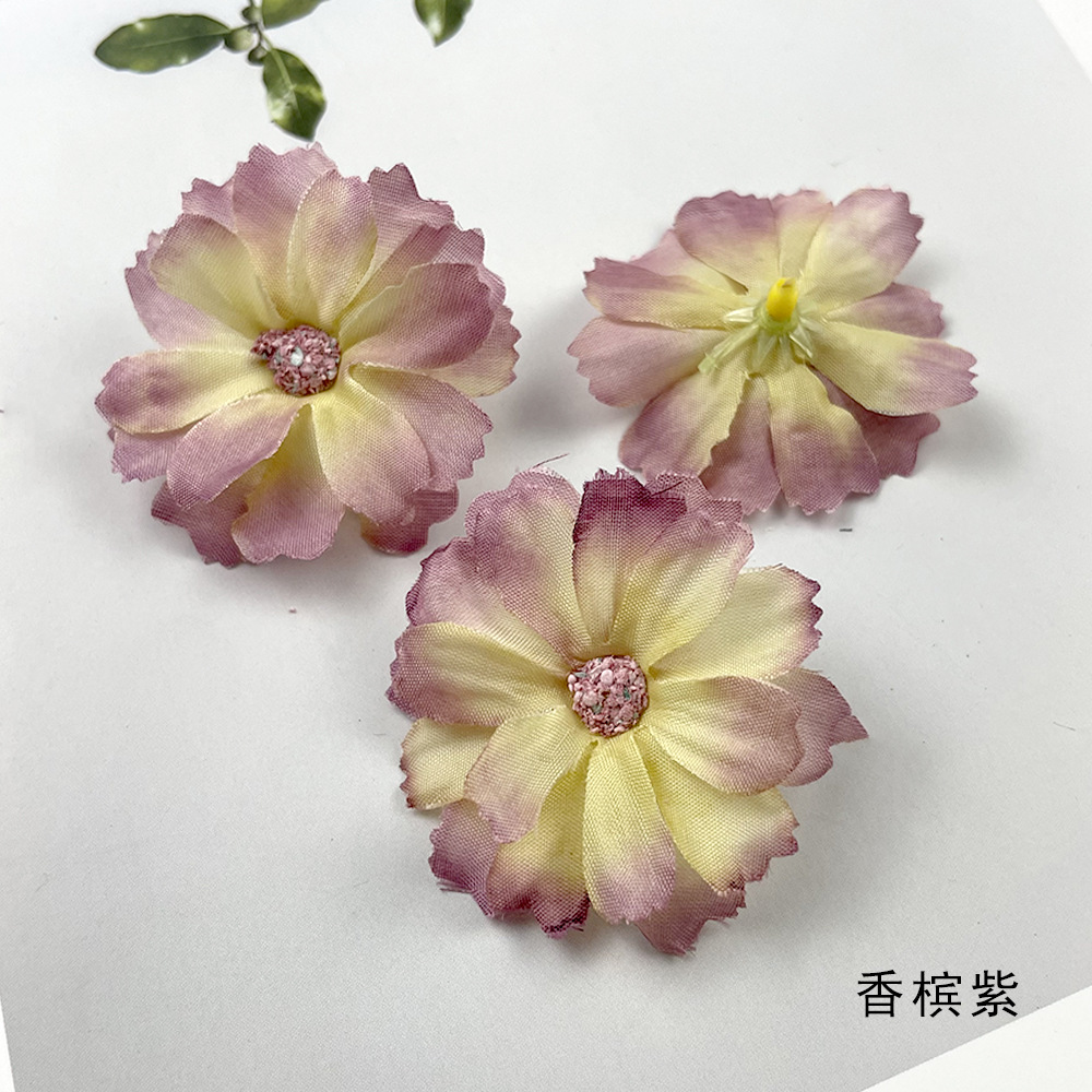 4.5cm núcleo de hierba flor de ciruela DIY hecha a mano material de ropa flores falsas flores decoración de pared de flores