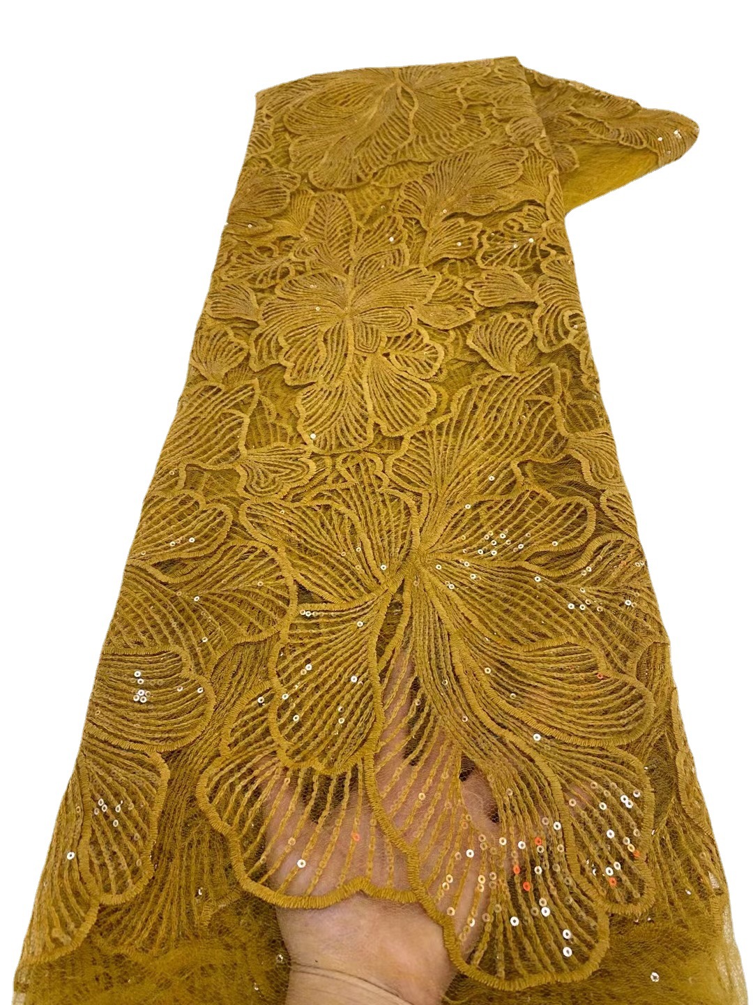 Encaje malla lentejuelas bordado grande flor patrón bordado tela ropa de cama vestido ropa tela jx3415 image 4