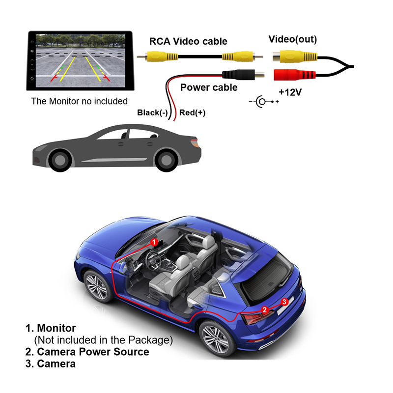 AHD720p high-definition wide-angle superior light car camera, in-car AHD high-definition reversing image probe, fisheye camera