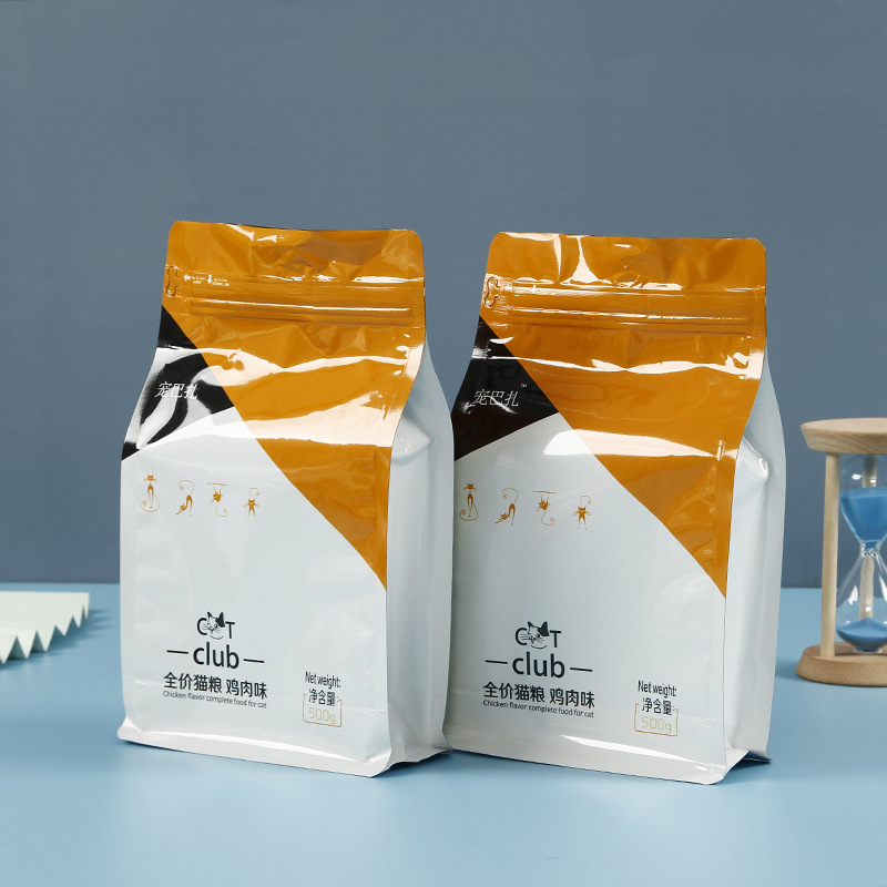 销售宠物食品包装袋猫粮狗粮八边封袋彩印铝箔自封自立袋