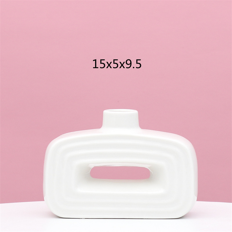 Nordic ins jarrón secado al aire creativo escritorio pequeña flor titular decoración sala de estar mesa de café Luz de lujo de cerámica decoración del hogar