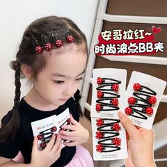 女童经典安哥拉红波点韩版时尚BB夹气质爱心星星花朵碎发夹侧边夹