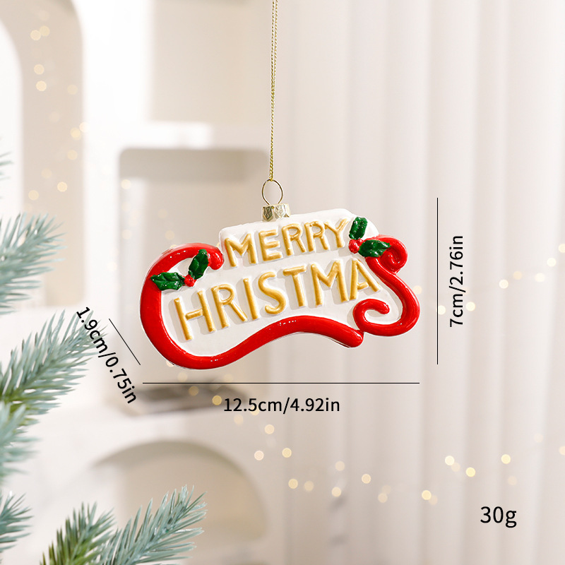 2025 nuevas decoraciones de Navidad pintadas cabañas árbol de Navidad colgante rojo y blanco bola de Navidad al por mayor