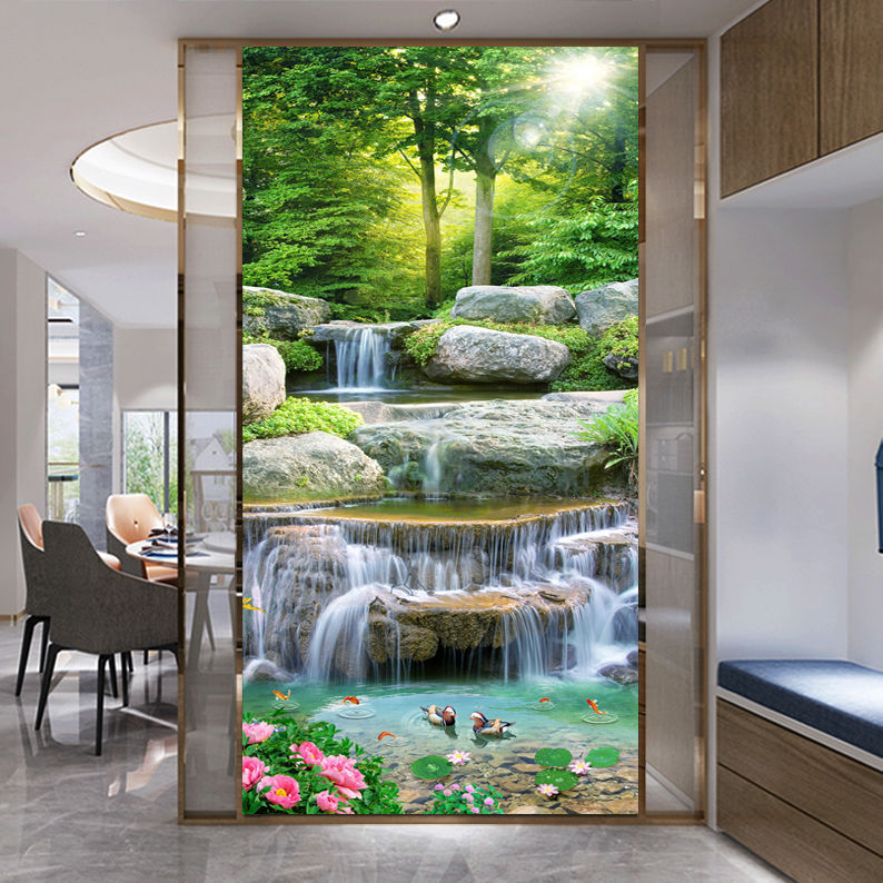 玄関装飾画寝室シール山水廊下壁画通路風景年画壁画客間中国式|undefined
