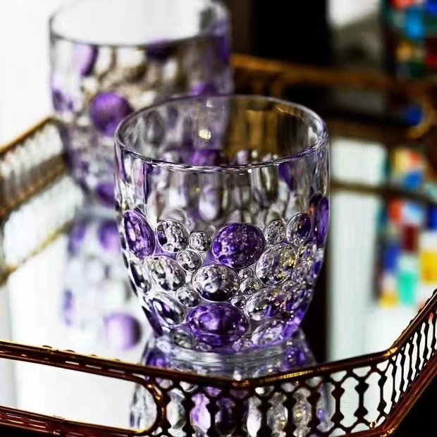 Painted summer rainbow water glass