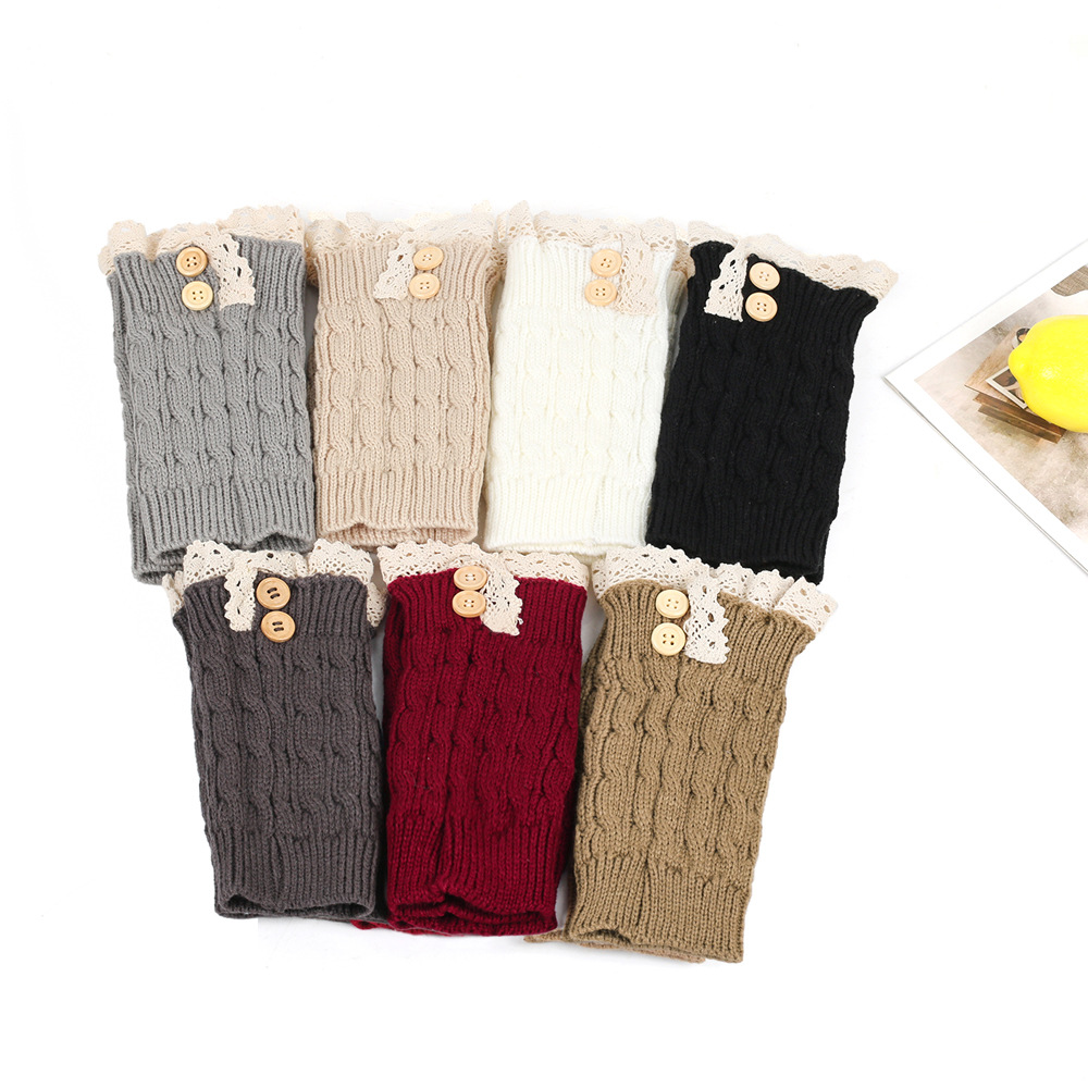 80g Weight sock cover Classification sock cover Lingerie Type Polyacrylonitrile Fiber Fabric Type A Pair Quantity Daily Occasion Warm, Breathable Function Color Block, Lace Pattern Winter, Spring, Autumn Season Women's Gender Jacquard Design Casual, Sweet Style Japanese Loose Button Foot Sock Lace Short Booties New Knitted Fashion Short Boots Sets Wool Leg Warmers 2