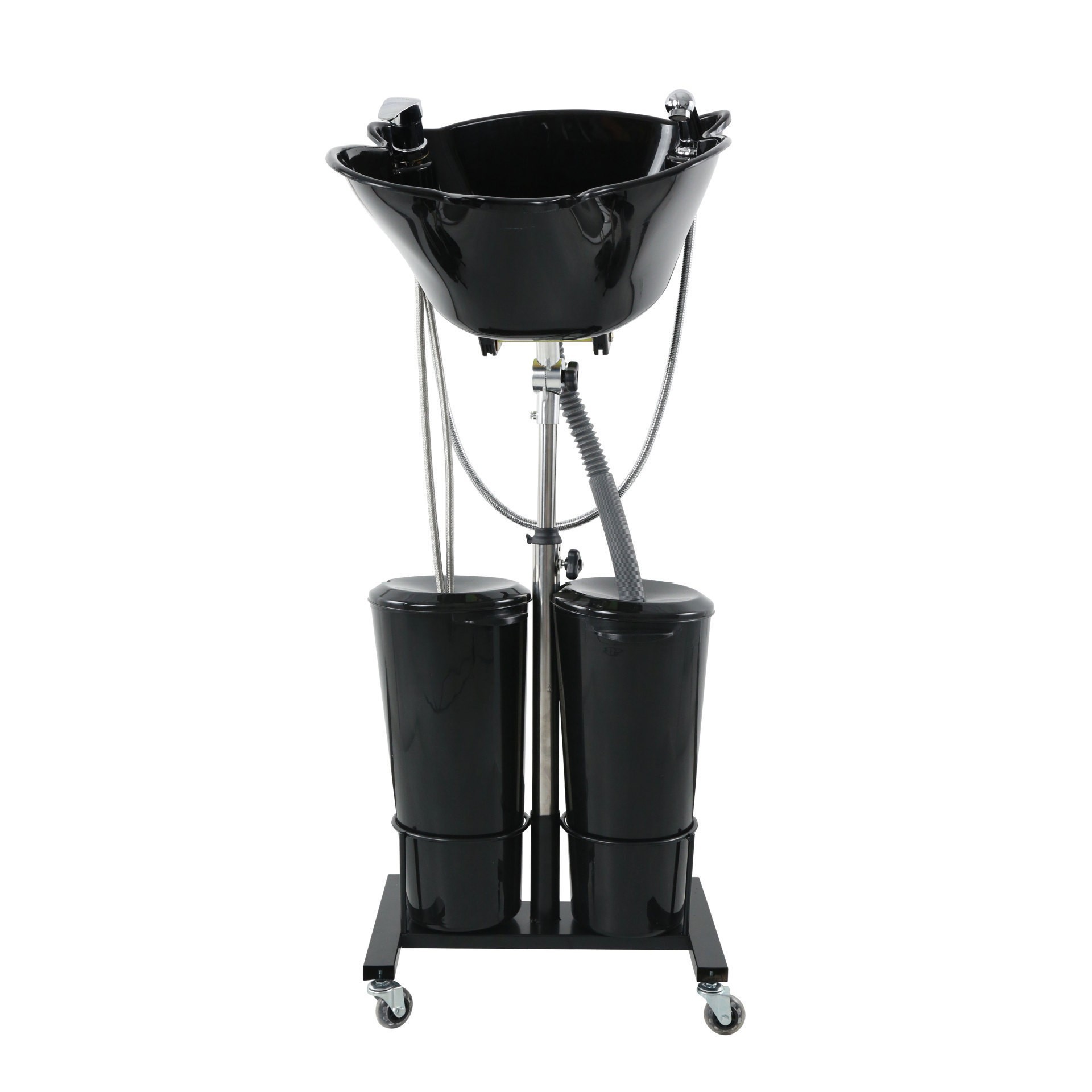 Bandeja móvil para champú, soporte ajustable para champú de pie o sentado, lavabo ligero de plástico para pacientes mayores, cuidado del cabello.