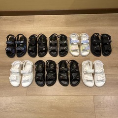外贸高版本小香凉鞋女夏季沙滩魔术贴轻便牛皮凉鞋厂家直销出货快