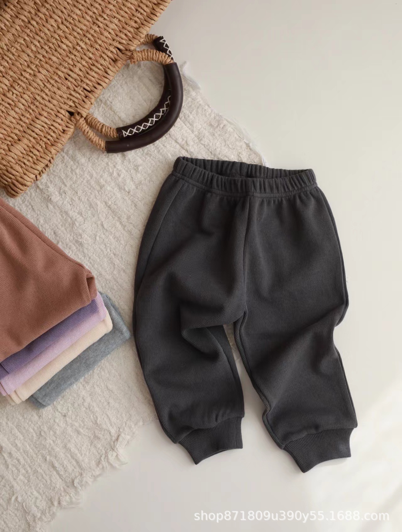 다크 그레이 플리스 소프트 팬츠