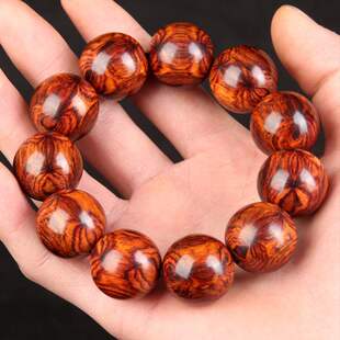 Hainan Huanghua pear bracelet 2.0 eye-to-eye grimace old material avocado beads men sea yellow bracelet wood beads 20mm