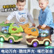 Cross-border electric universal rotating spray dinosaur train track toy car electric sound and light children's toys wholesale