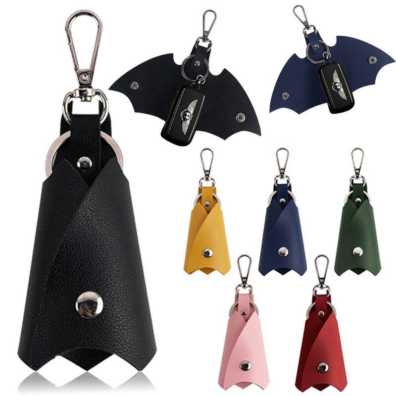 Cross-Border Men's and Women's Motorcycle Keychain Pu Leather Creative Batman-Shaped Car Key Bag Key Chain Pendant