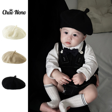 春秋季婴儿帽子男女宝宝针织毛线帽韩版时尚婴幼儿童贝雷帽南瓜帽