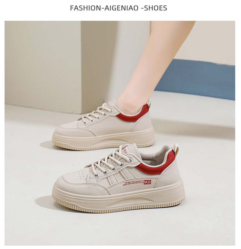 White Platform Sneakers For Women Casual Height Increasing Shoes_voghion.com