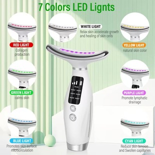 Cross-Border Neck and Neck Pattern Massager Introduction Instrument Multi-Functional Neck Beauty 7-Color Light Beauty Instrument Lifting and Firming Home Use