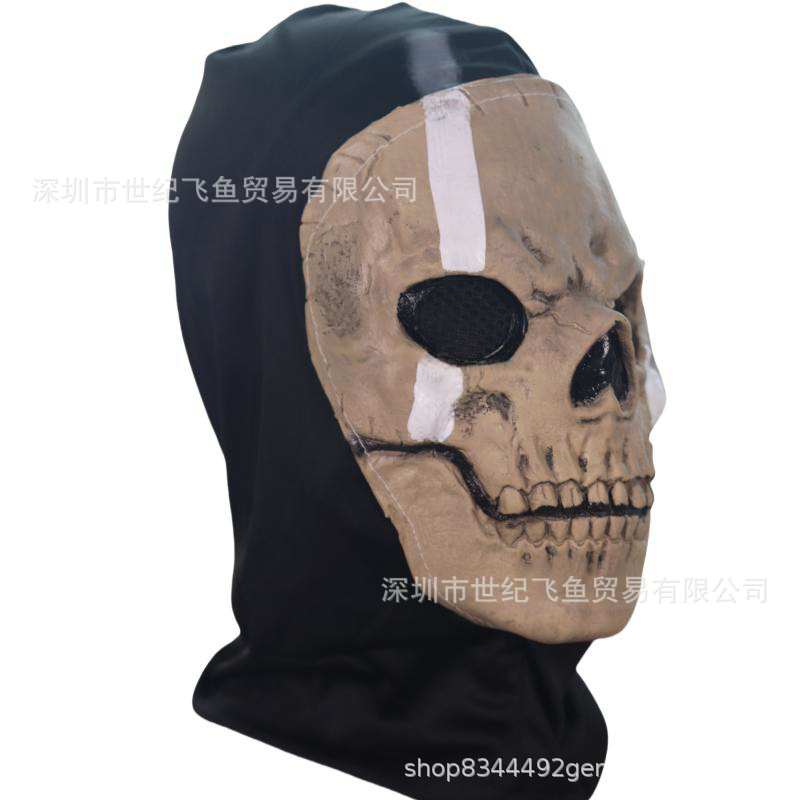 Ghost skull latex headgear bola de halloween horror divertido bufanda máscara llamada deber decoración