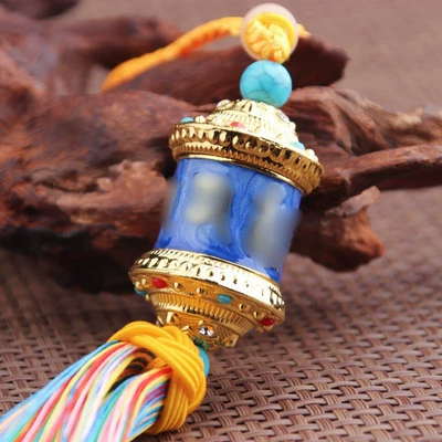 Wheel Car Hanging Decoration Six-character: Car hanging - royal-blue
