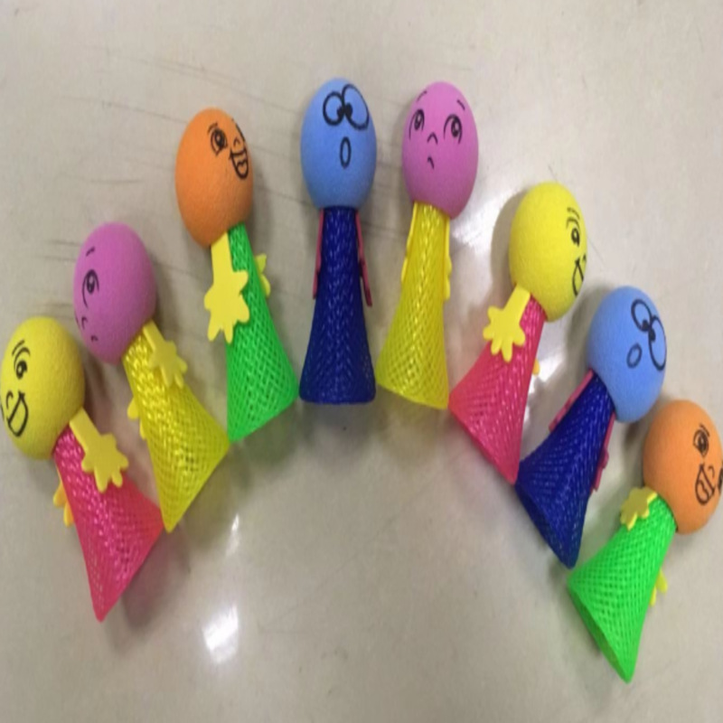 Bounce Doll Jumping Man Novelty Small Toy EVA Head Toy Gift Children's Street Stall Supply Manufacturer Price