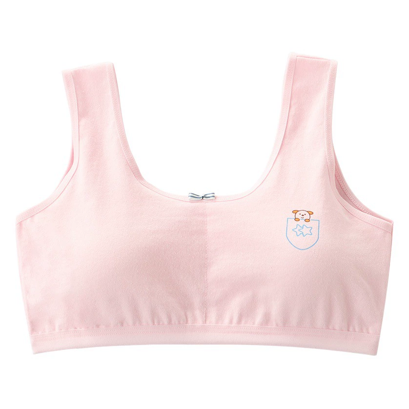 Нижнее белье для девочек в период развития, возраст 10-16 лет, маленький хлопковый топ, бюстгальтер для подростков, предотвращающий просвечивание, двухслойный хлопок, удобный и дышащий.