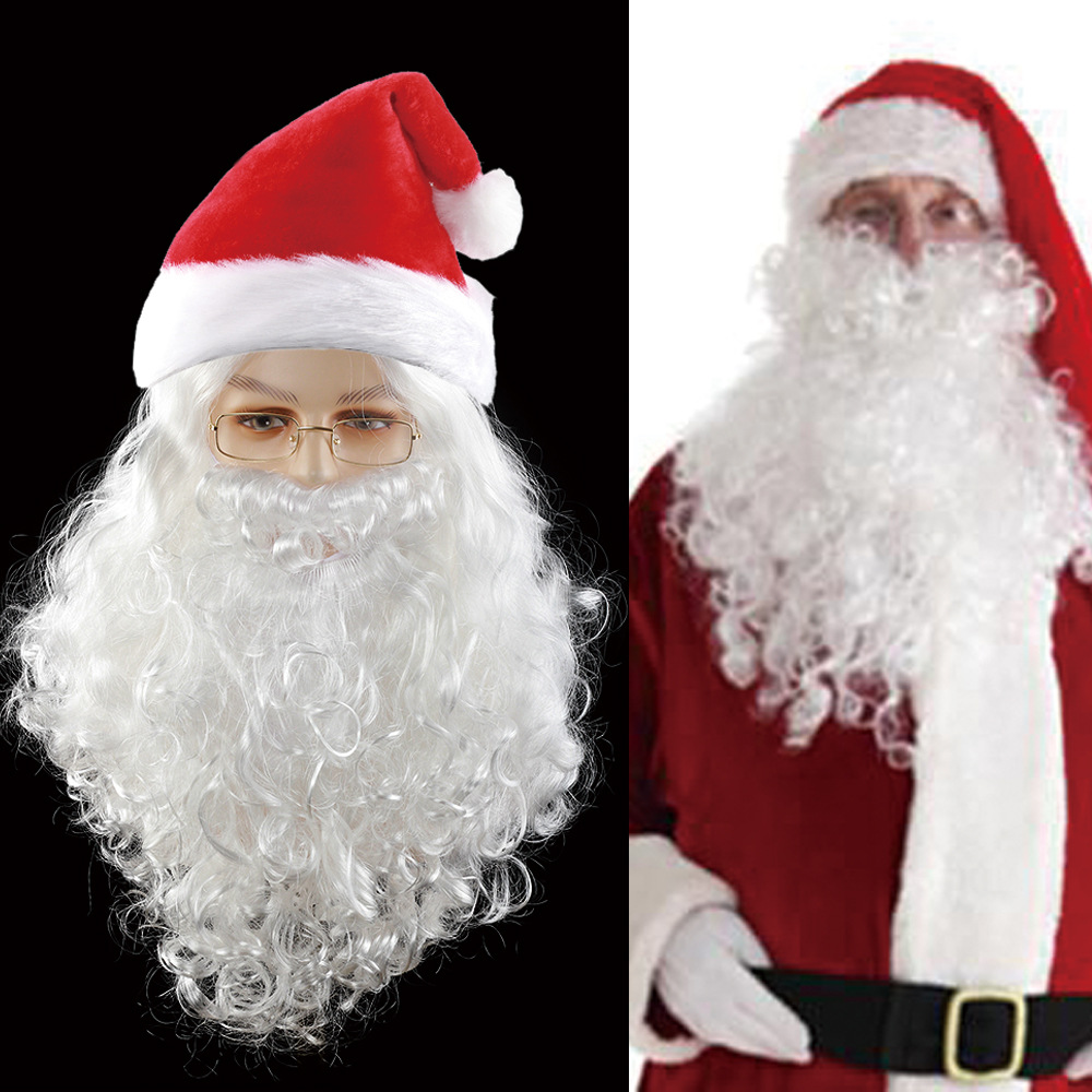 Sada paruka a vousy mikuláš s čepicí a kostýmem_voghion.com