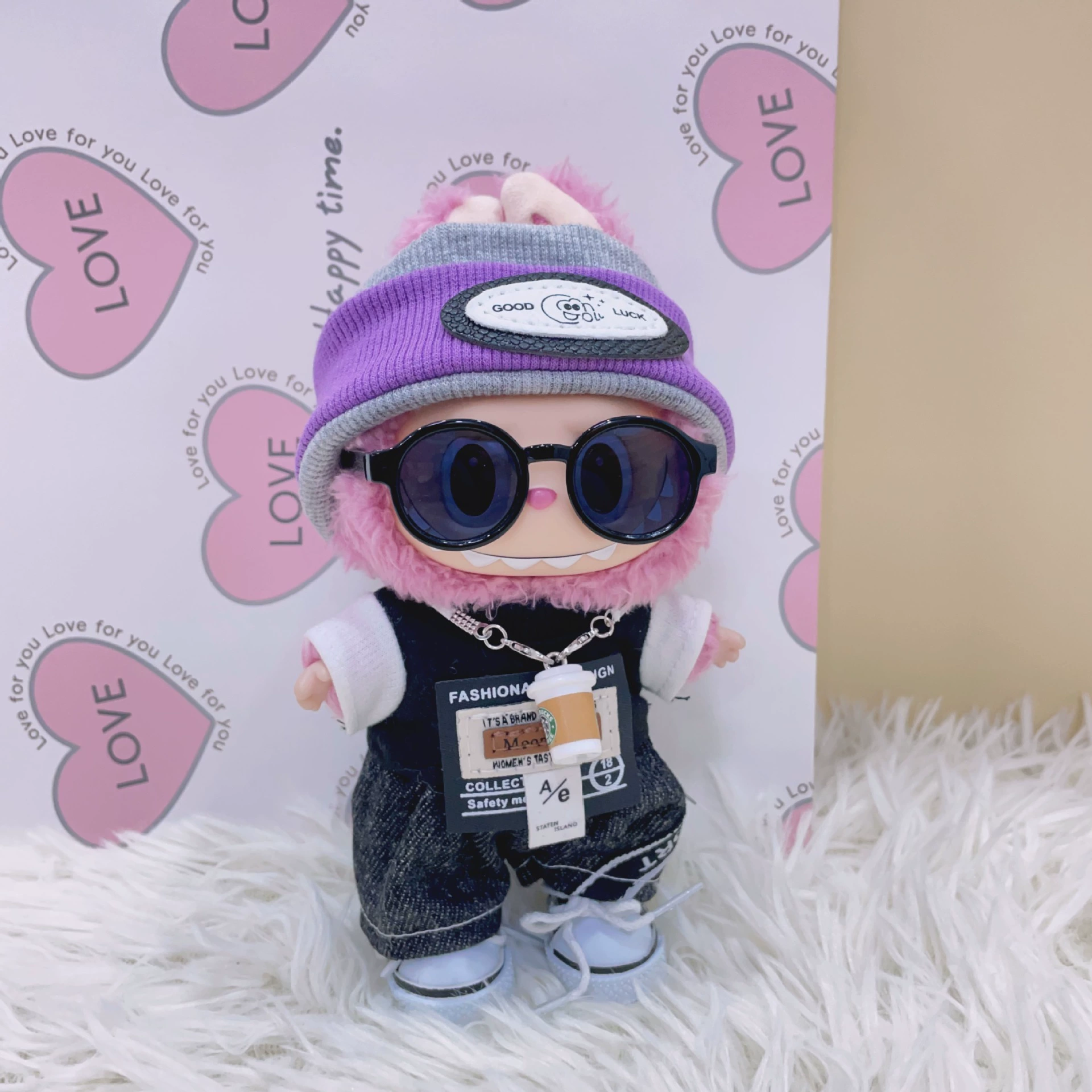 Только детская одежда] Один, два, три поколения blind box подвески лабубу одежда модная сладкая и крутая костюмы лабубу одежда для babies