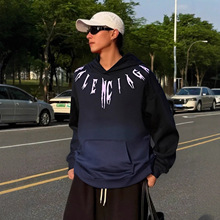 秋冬款巴黎连帽卫衣男潮新款纯棉上衣宽松款外套潮流休闲男士卫衣