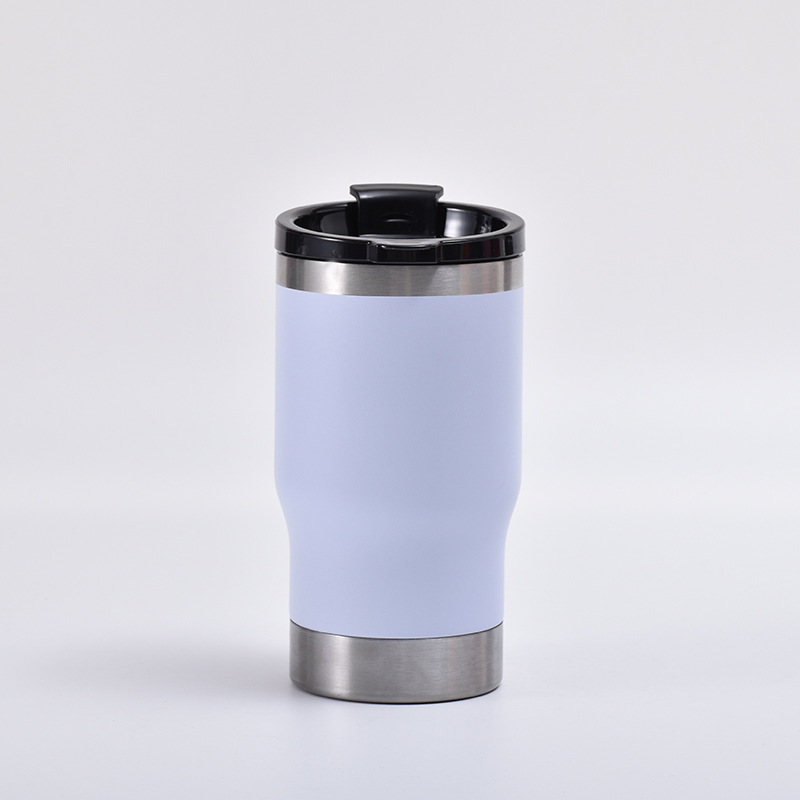 Transfronterizo 14oz al aire libre portátil tanque de frío de doble capa de pulverización de vacío taza de aislamiento de plástico creativo auto-construido abridor de botellas de vidrio de cerveza