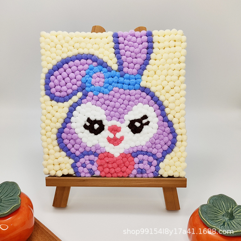 DIY ヘアボール絵画手作り材料パッケージクリエイティブ子供の漫画アニメーション装飾絵画ステッカー絵画屋台卸売|undefined