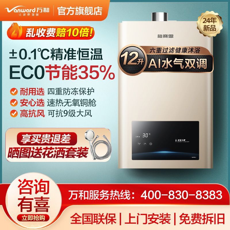 万和BE1燃气热水器电家用热水器天然气洗澡12升水气双调恒温防冻