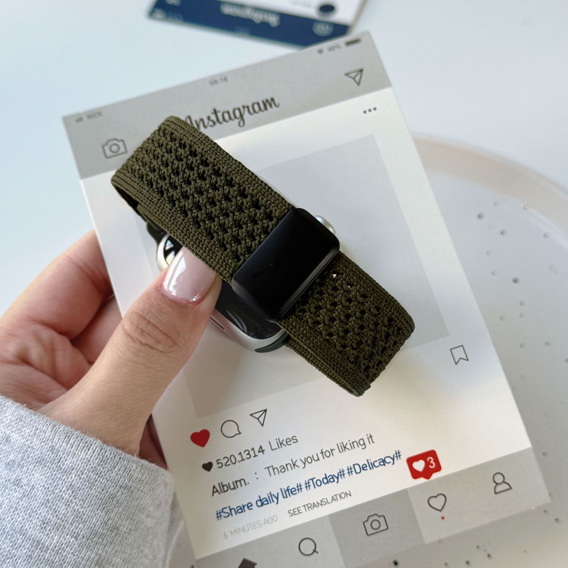 35g Weight Apple Smart Watch Magnetic Strap Classification Nylon Material Solid Color Pattern Fashion style Style Fashion Style Solid Color Apple Smart Watch Magnetic Strap 26