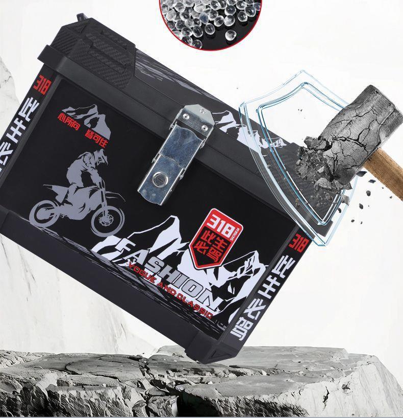 65L large-capacity motorcycle rear trunk, universal extra-large waterproof electric bike trunk, thickened