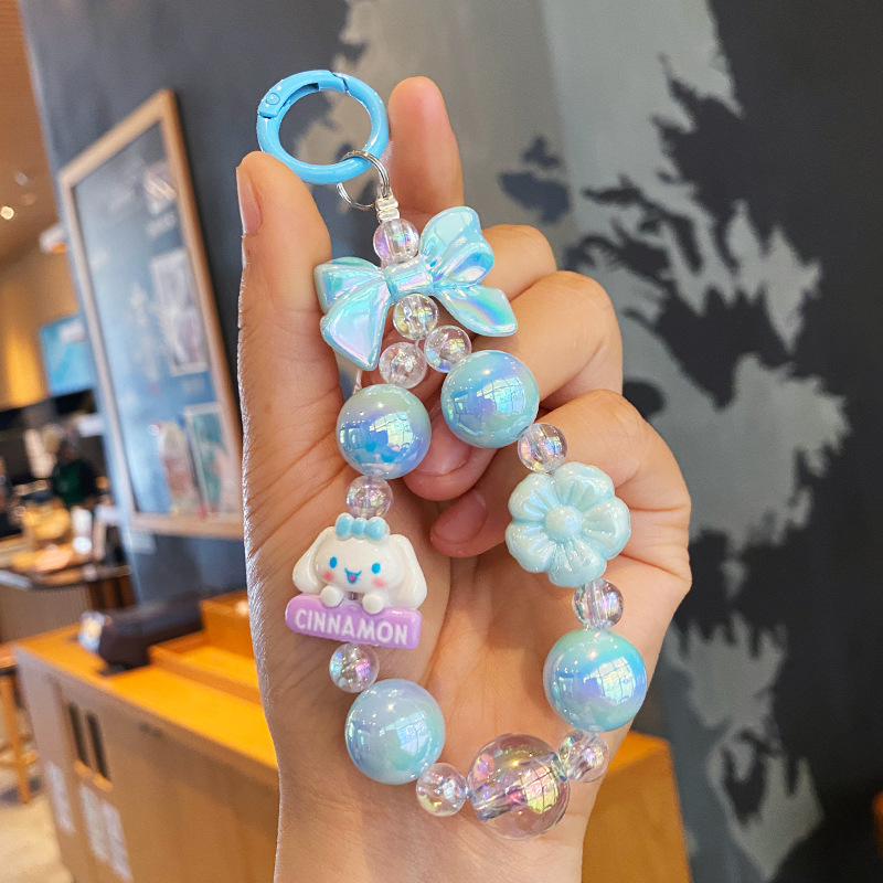 Cuentas Kulomi cadena de teléfono móvil llavero lindo bolso de niña colgante de bolso de corazón muñeca de dibujos animados colgante de llave de coche