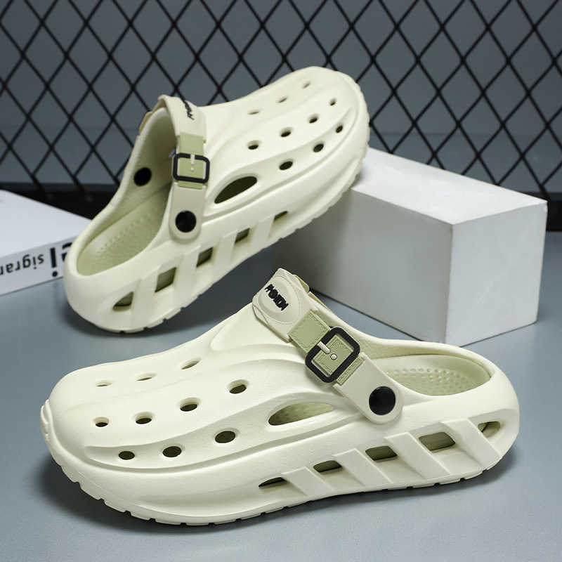 Nuevo estilo de los hombres, ligero, cómodo, tendencia, moda, ocio diario, punta redonda, color a juego, transpirable, zapatos con agujeros para hombres Baotou