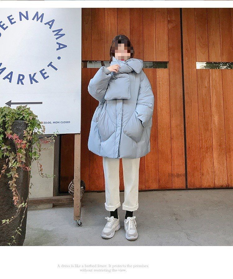 Women's Mid-length Down Jacket Loose Fit Stylish Korean Winter Coat_voghion.com
