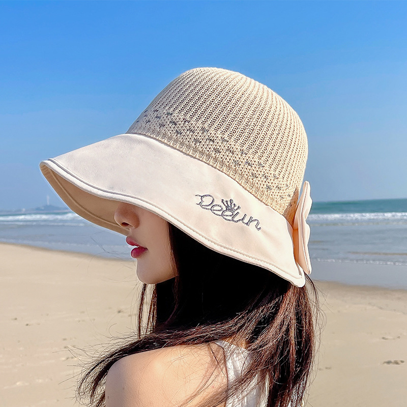 Fashion Large Edge Hollow Sun Protection Solid Color Outdoor Beach Travel Hat display picture 4